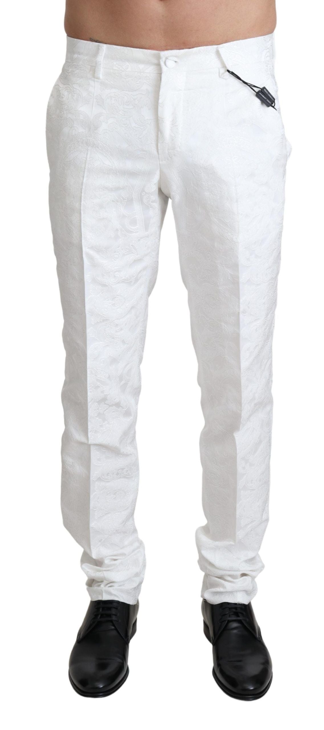 Pantalon Dolce & Gabbana brocade blanc