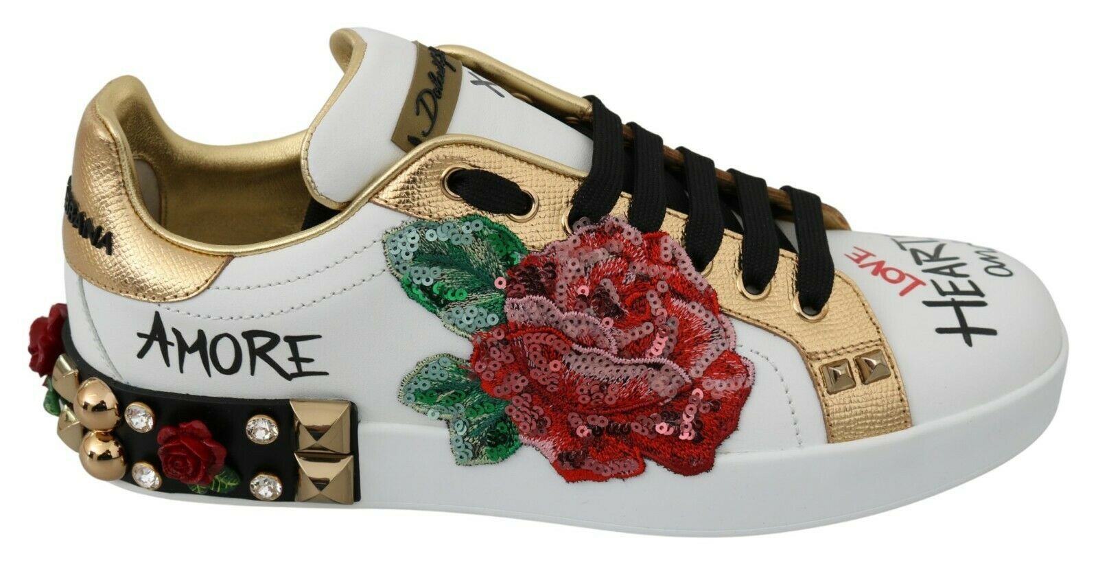 Baskets Dolce & Gabbana blanches et dorées