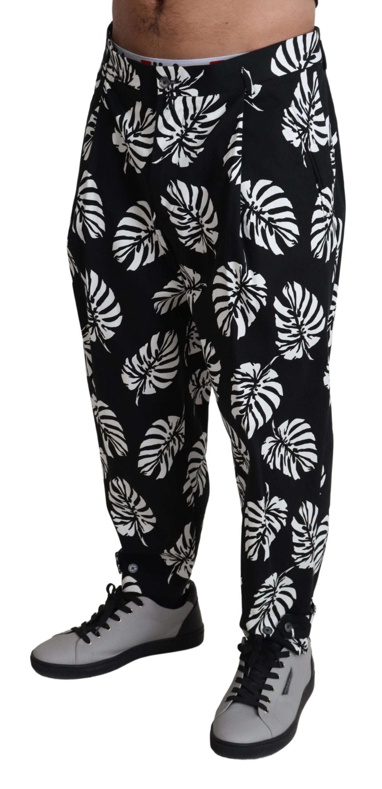 Pantalon Dolce & Gabbana Palmier noir et blanc