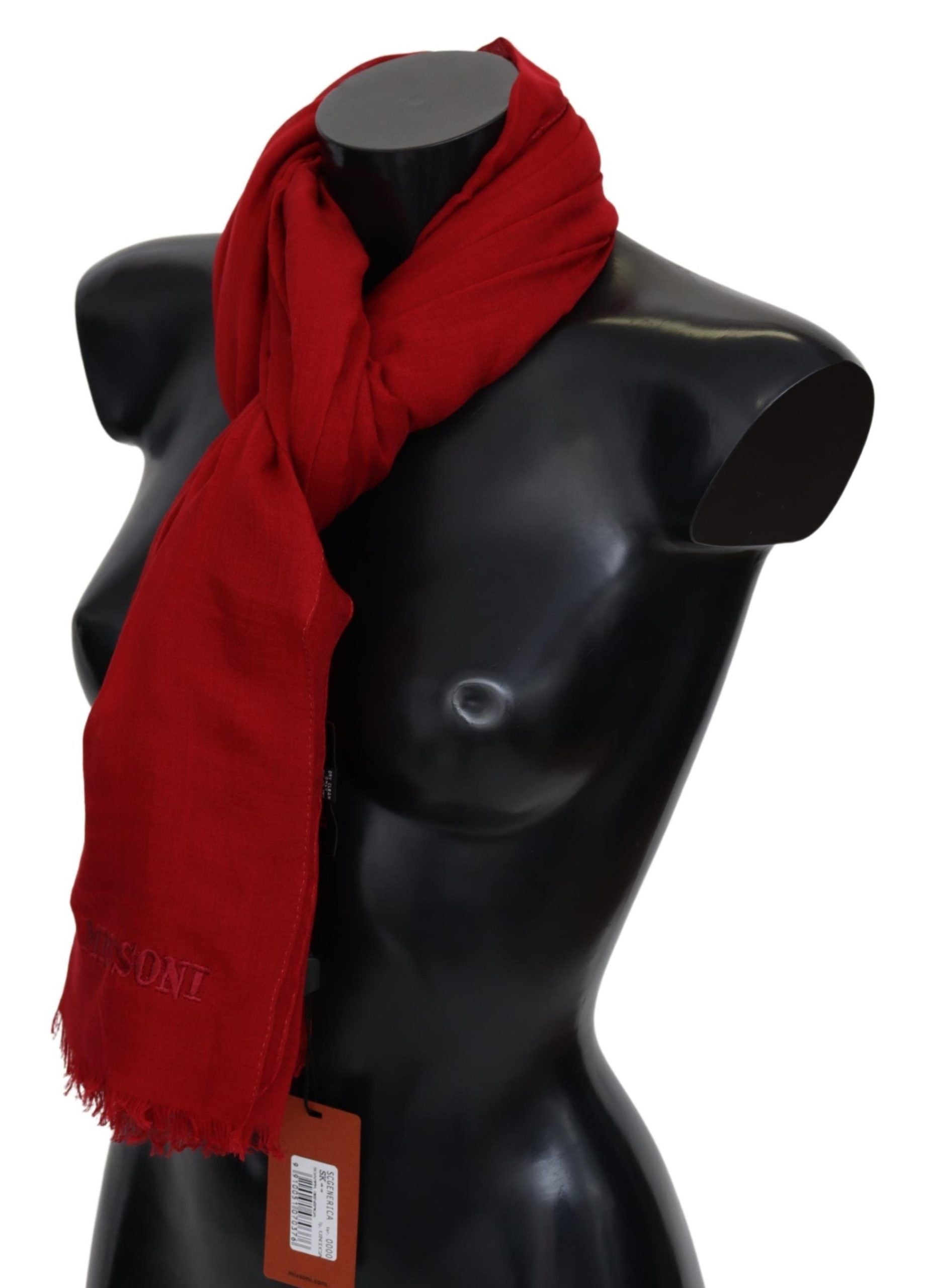 Écharpe Missoni franges rouges