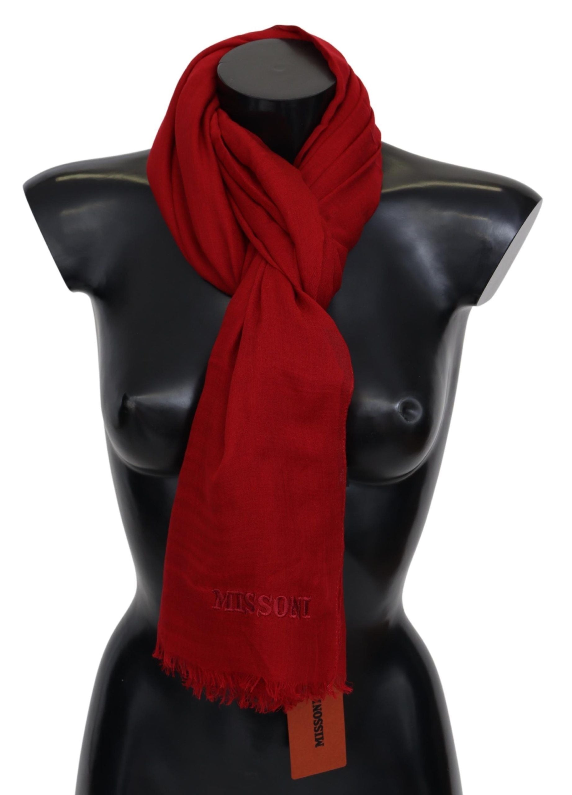 Écharpe Missoni franges rouges