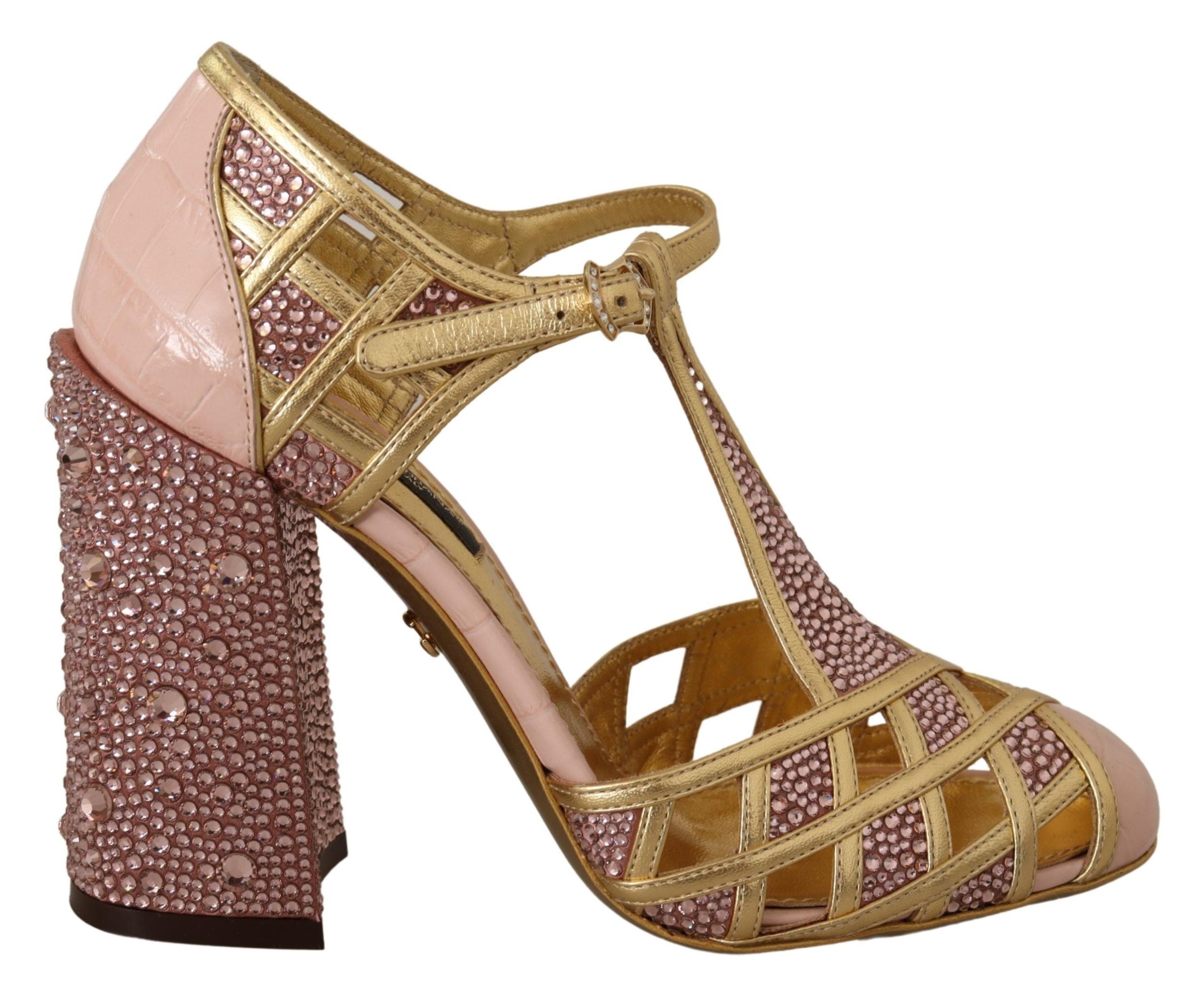 Pumps Dolce & Gabbana T-strap rose doré