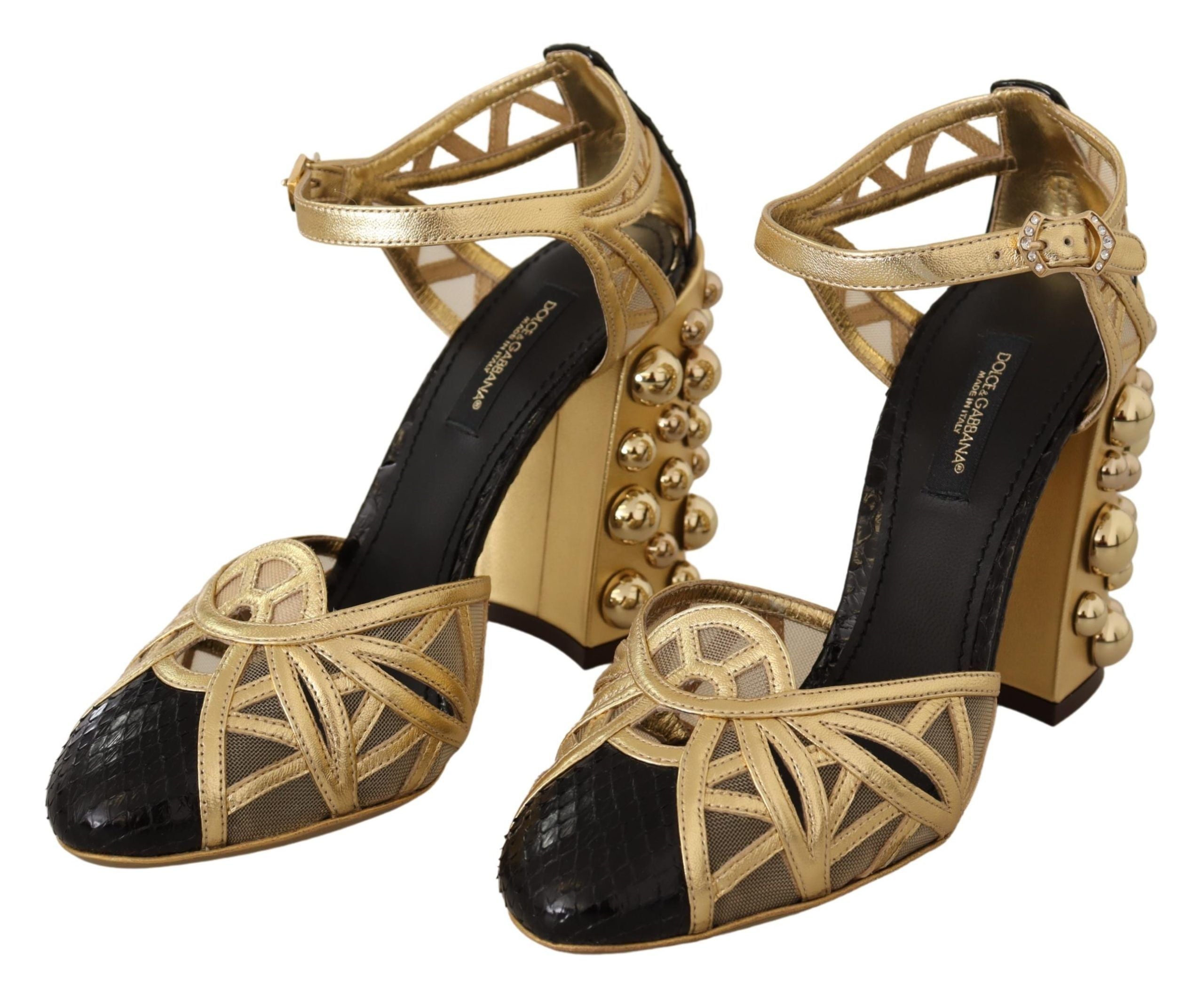 Pompes Dolce & Gabbana à talons noires et dorées