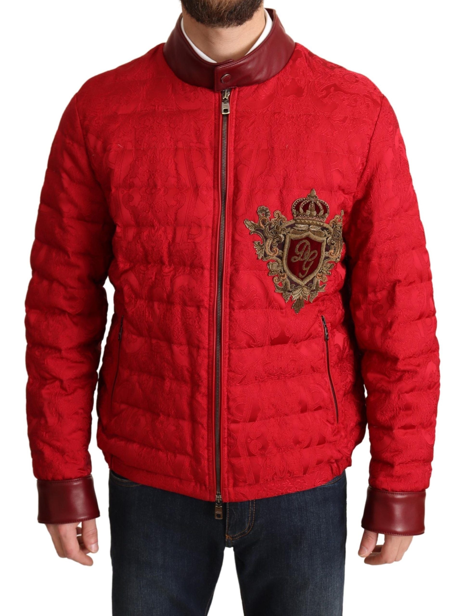 Veste DOLCE & GABBANA Bomber rouge et or