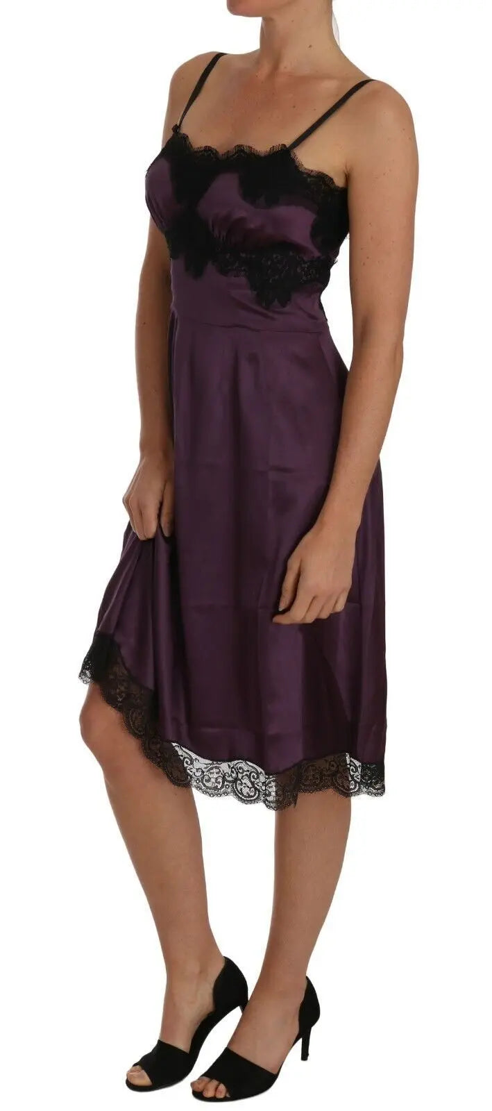 Robe Dolce & Gabbana A-line violet et noir Dolce & Gabbana