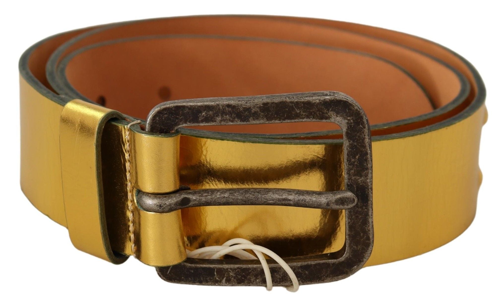 Ceinture Galliano en cuir doré