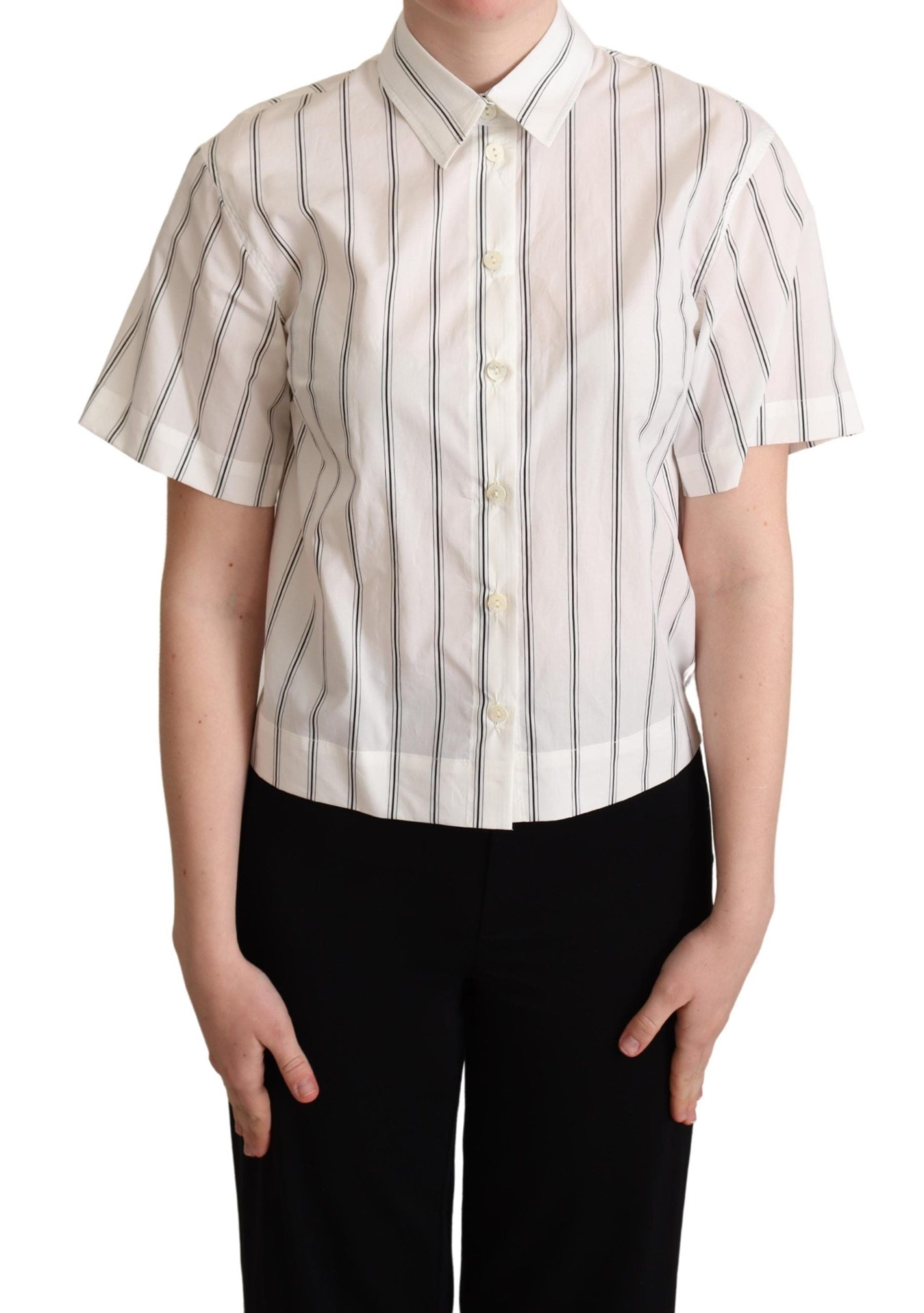 Polo Dolce & Gabbana à rayures noires et blanches