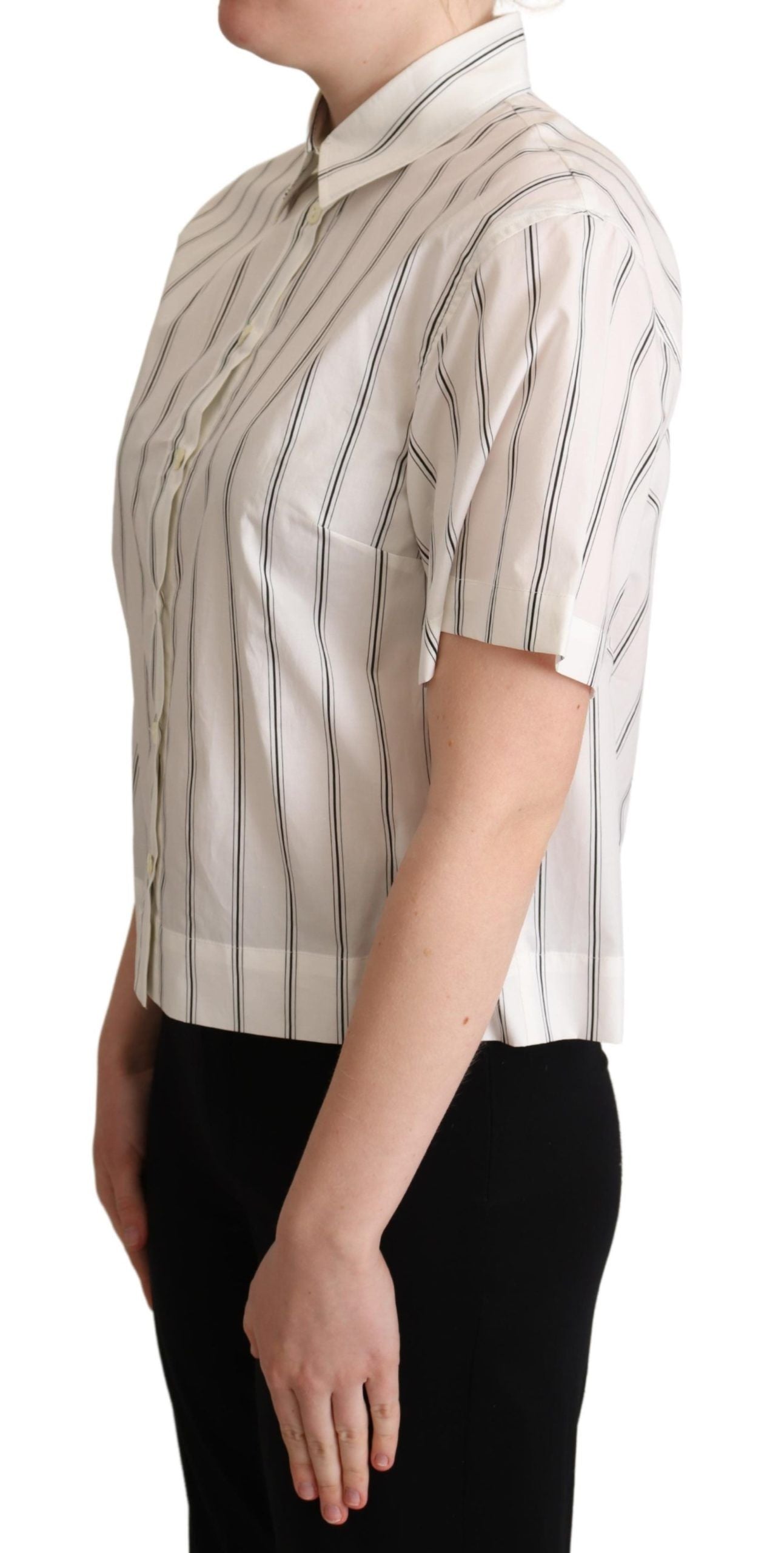Polo Dolce & Gabbana à rayures noires et blanches