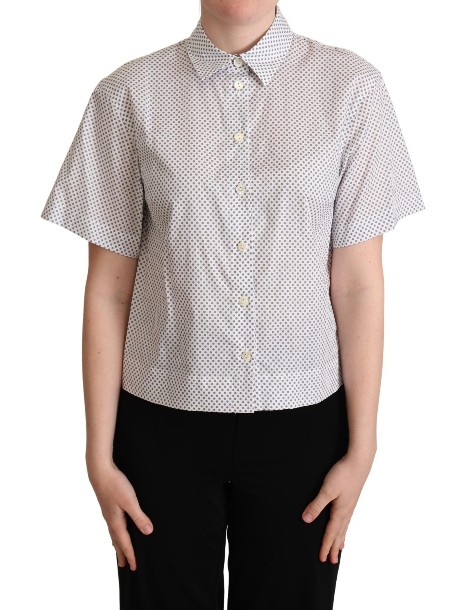Chemisier Dolce & Gabbana à pois gris et blanc