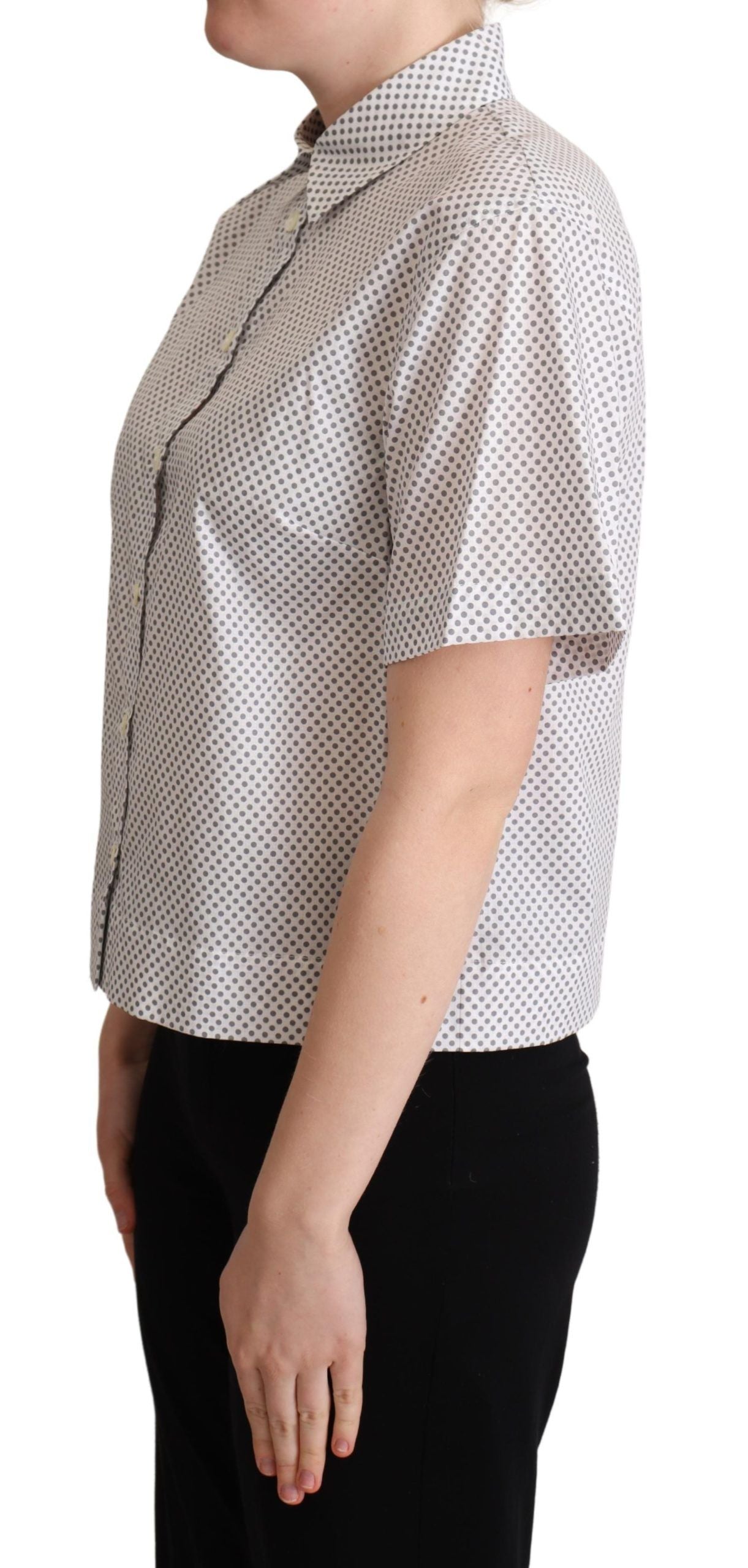 Chemisier Dolce & Gabbana à pois gris et blanc