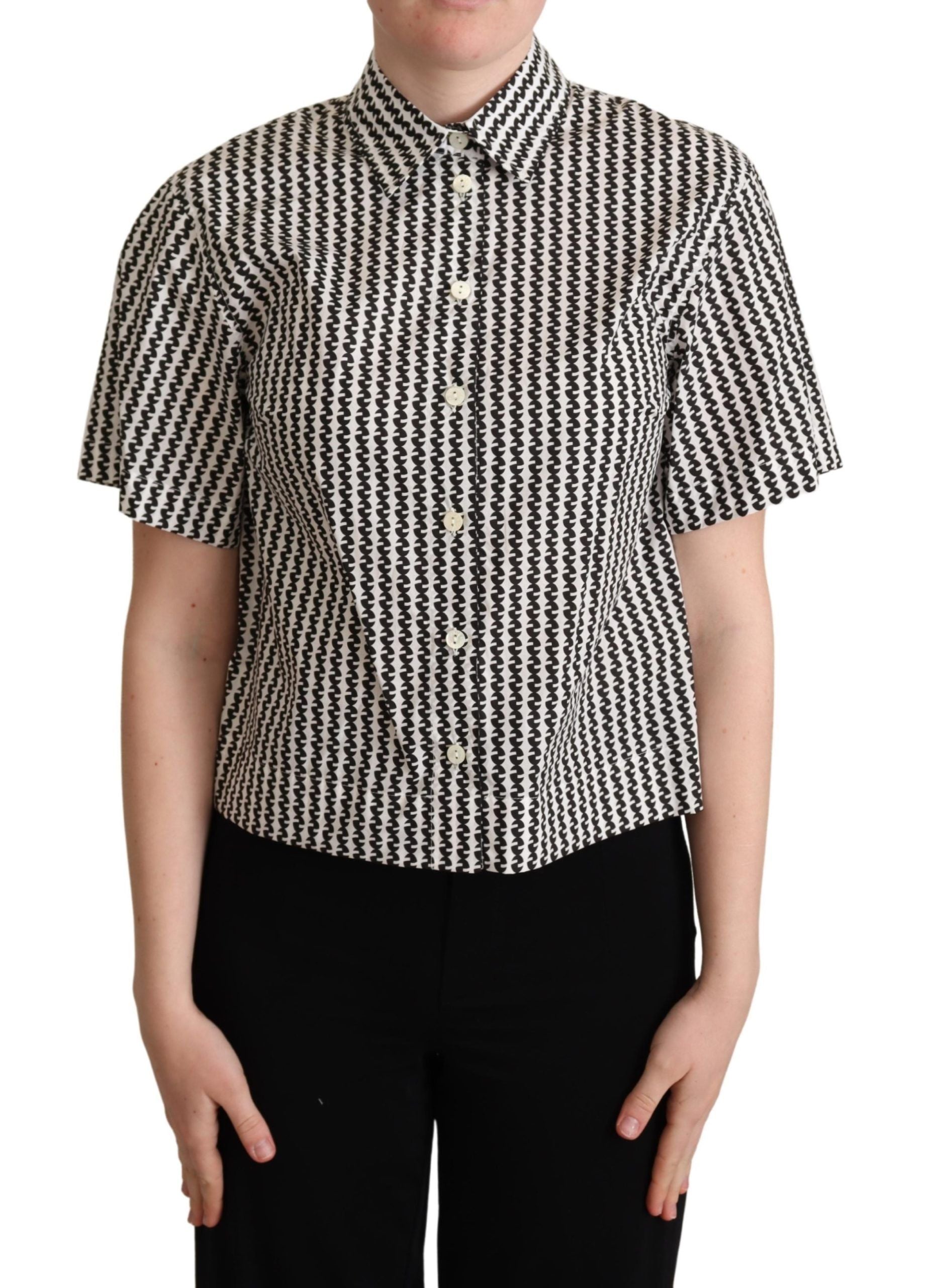 Polo Dolce & Gabbana à motif blanc et noir
