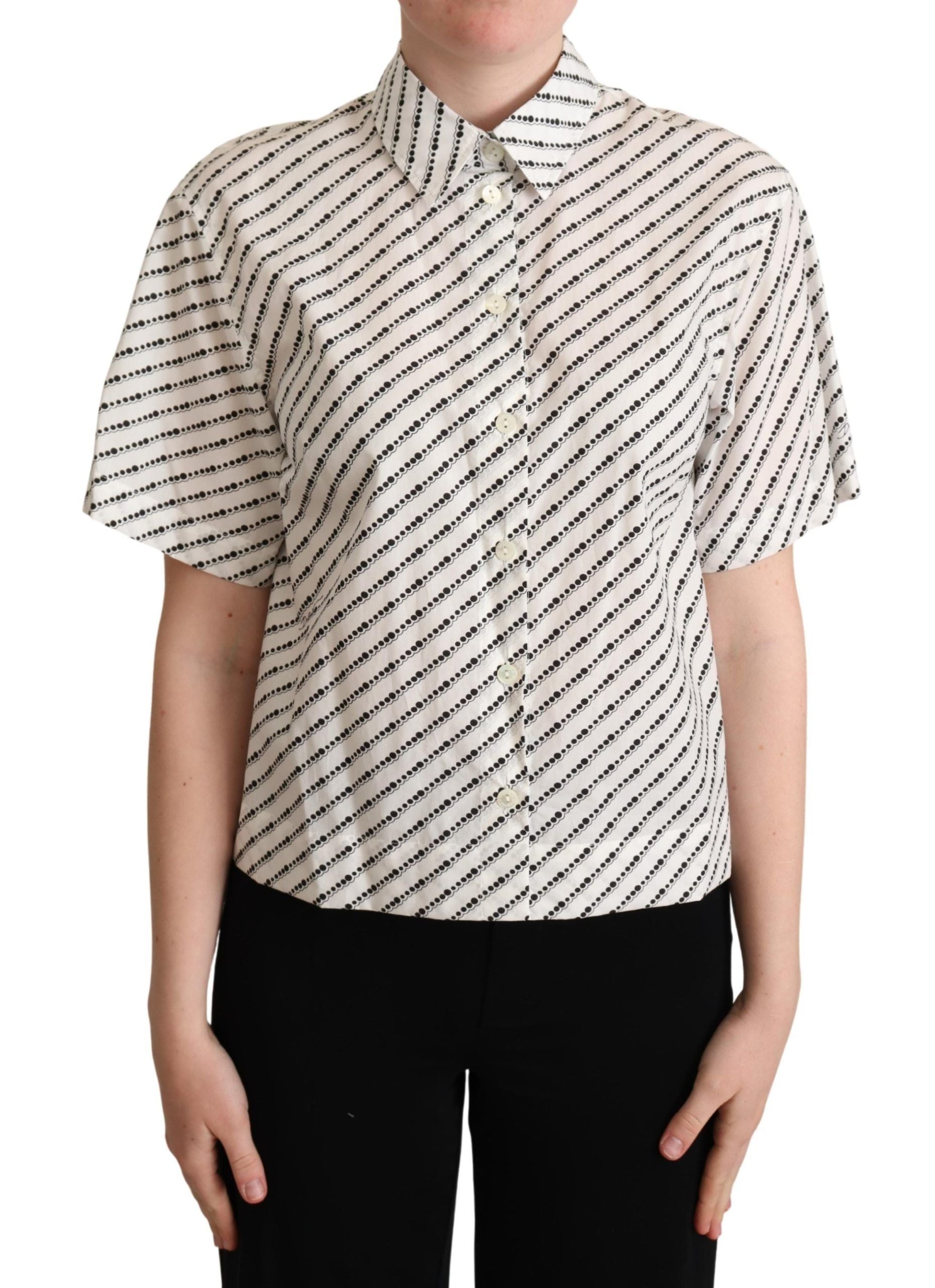 Blouse Dolce & Gabbana à pois noire et blanche