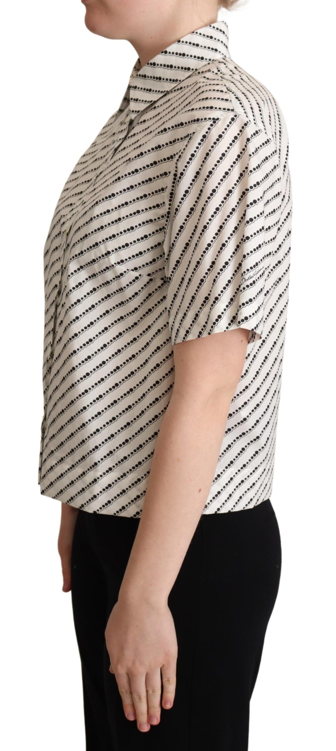 Blouse Dolce & Gabbana à pois noire et blanche