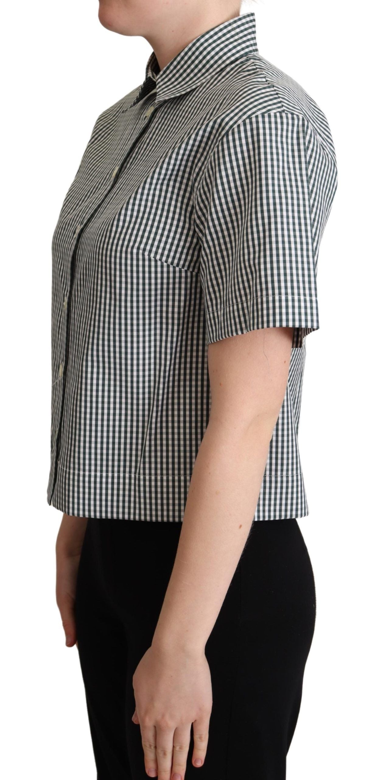Chemisier Dolce & Gabbana à carreaux blanc et vert