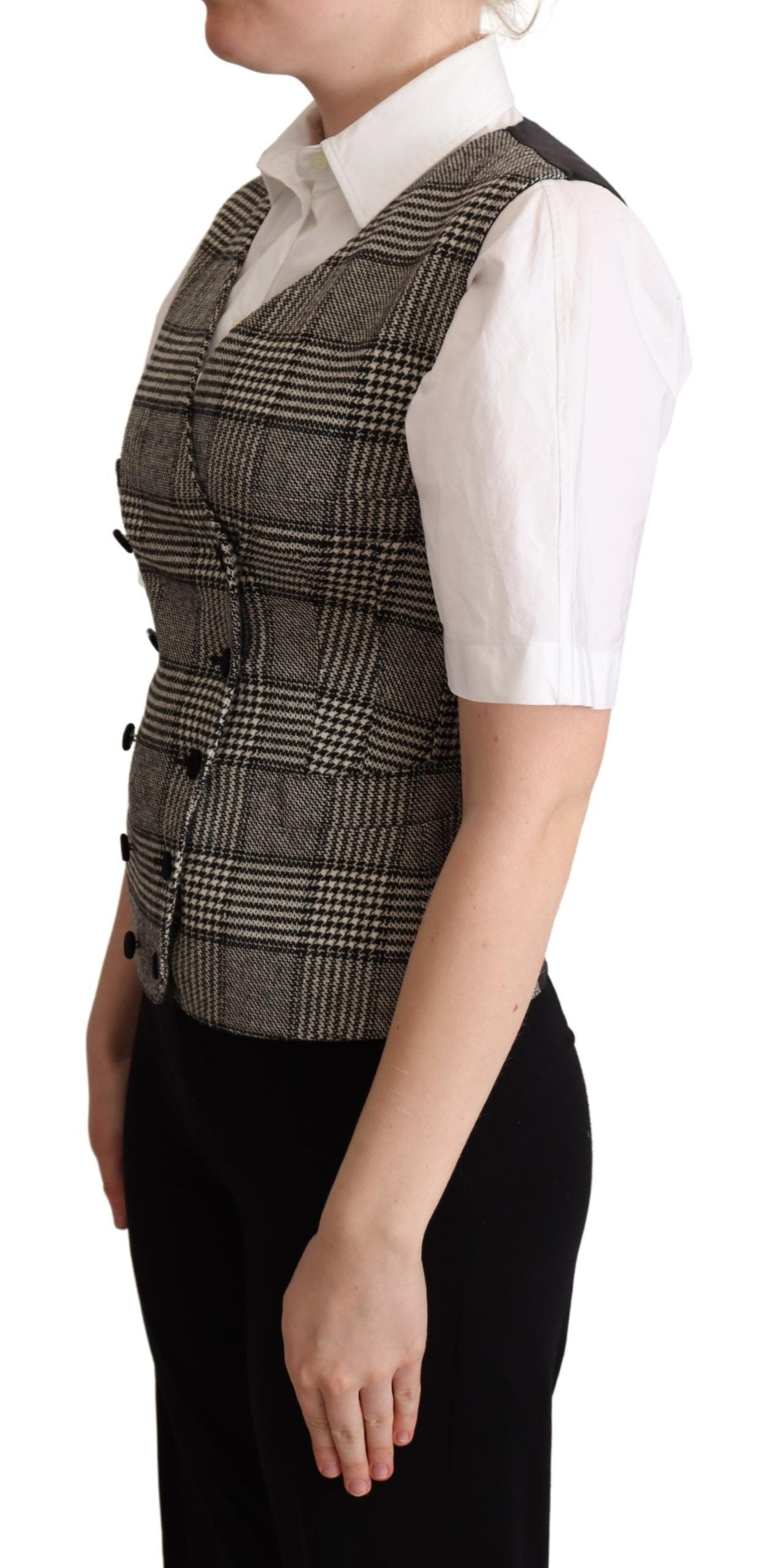 Gilet Dolce & Gabbana gris à carreaux