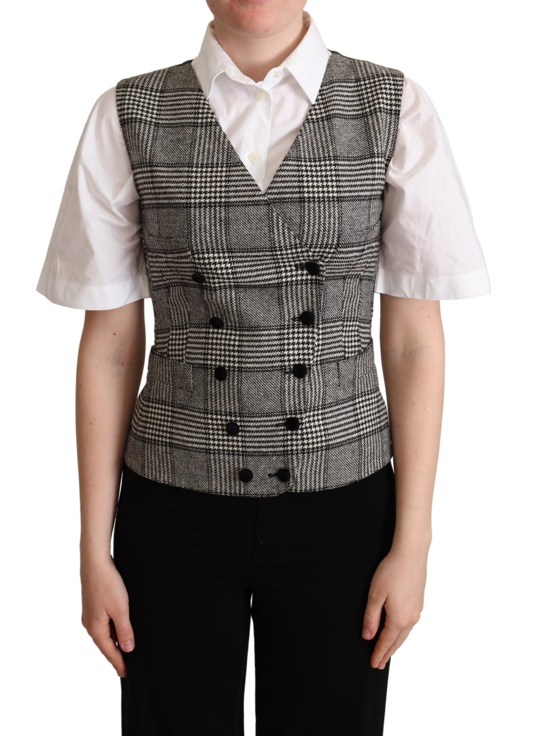 Gilet Dolce & Gabbana gris à carreaux