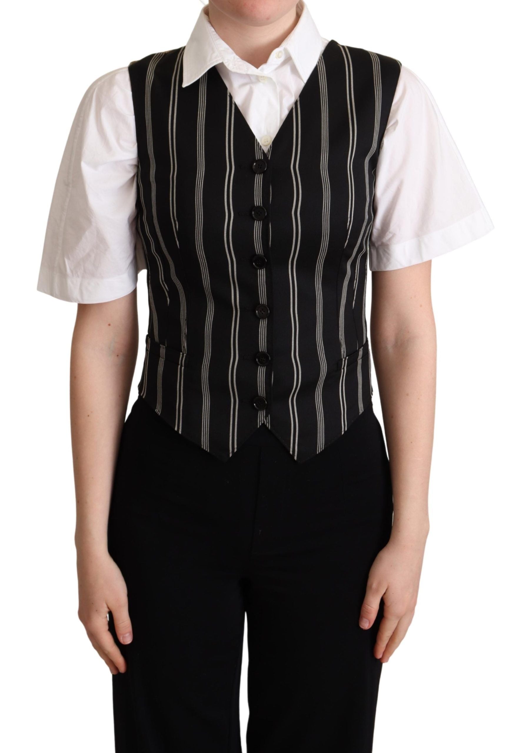 Gilet Dolce & Gabbana à rayures noires et léopard