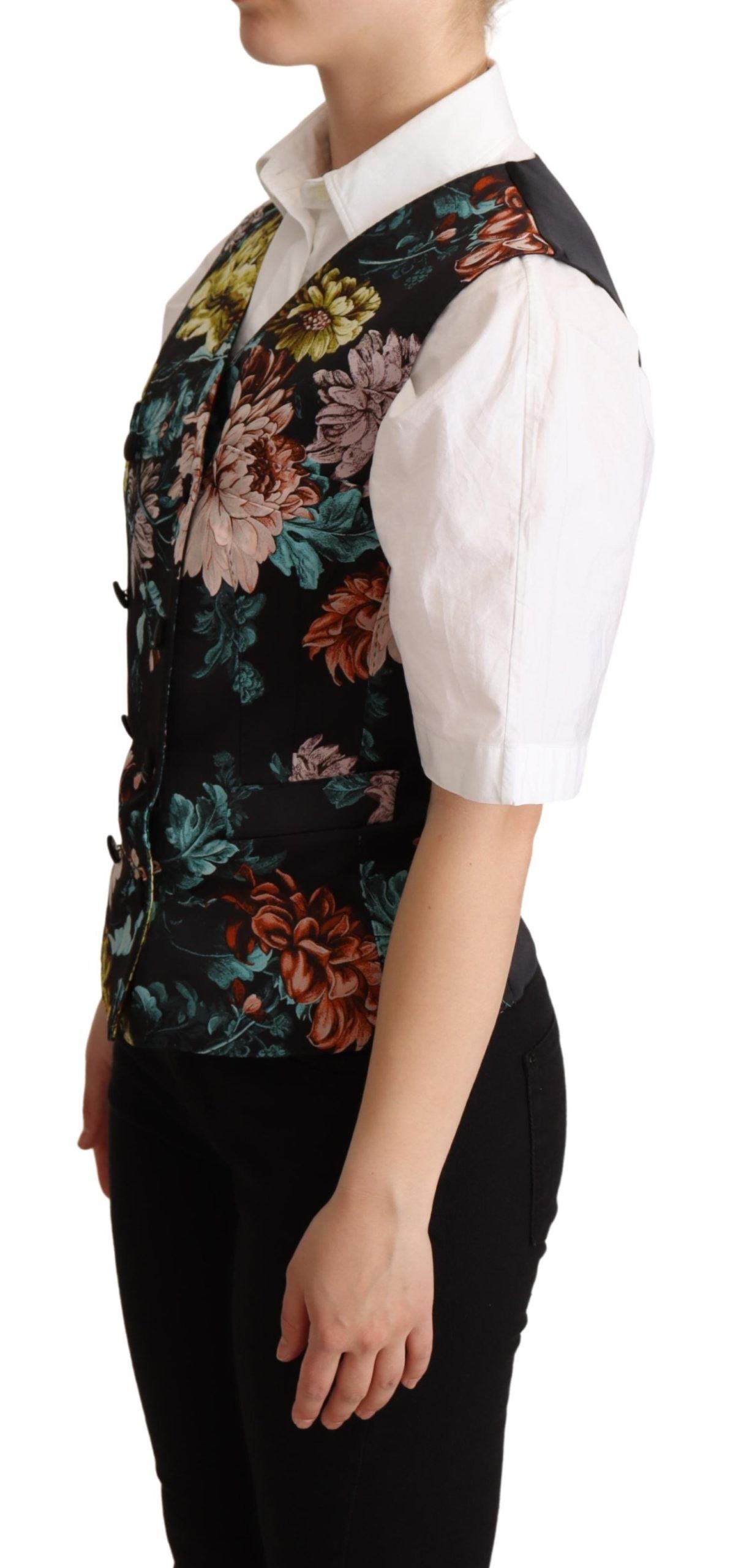 Gilet Dolce & Gabbana floral noir