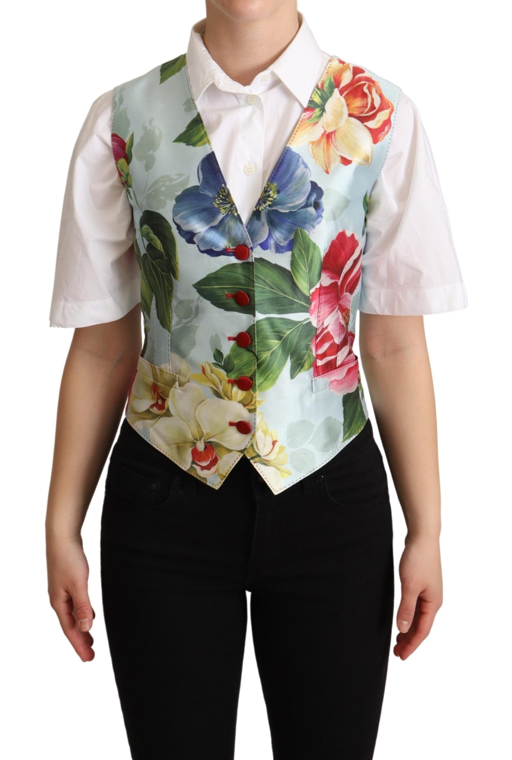 Gilet Dolce & Gabbana floral vert menthe