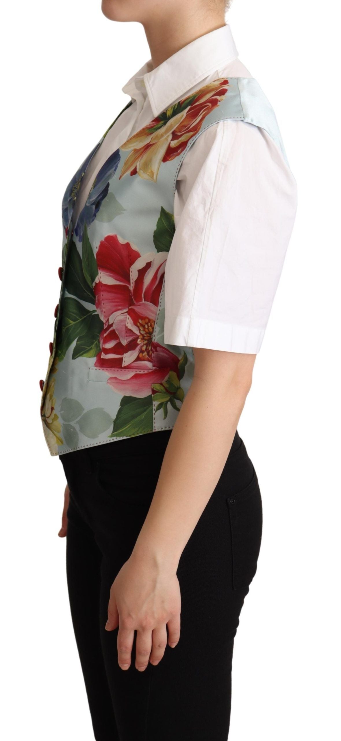 Gilet Dolce & Gabbana floral vert menthe