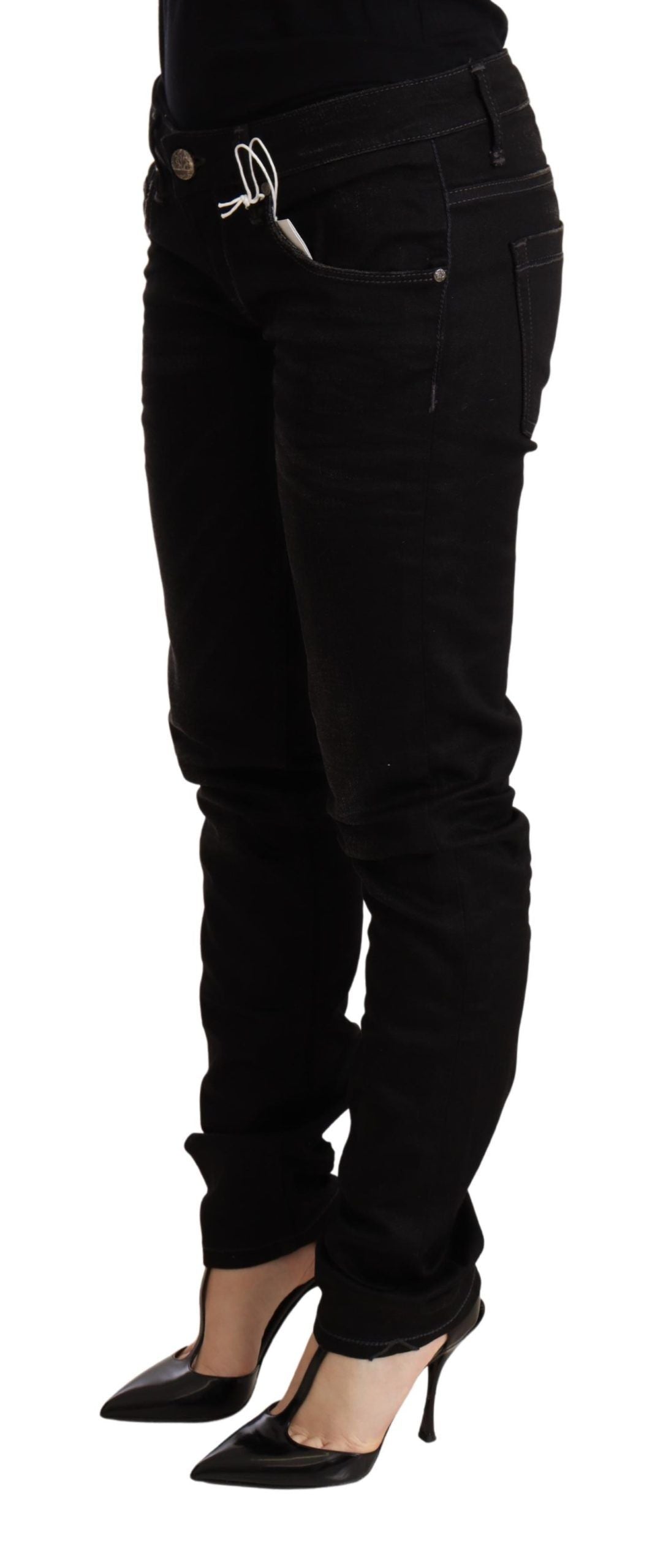 Pantalon ACHT Low Waist Skinny noir wash