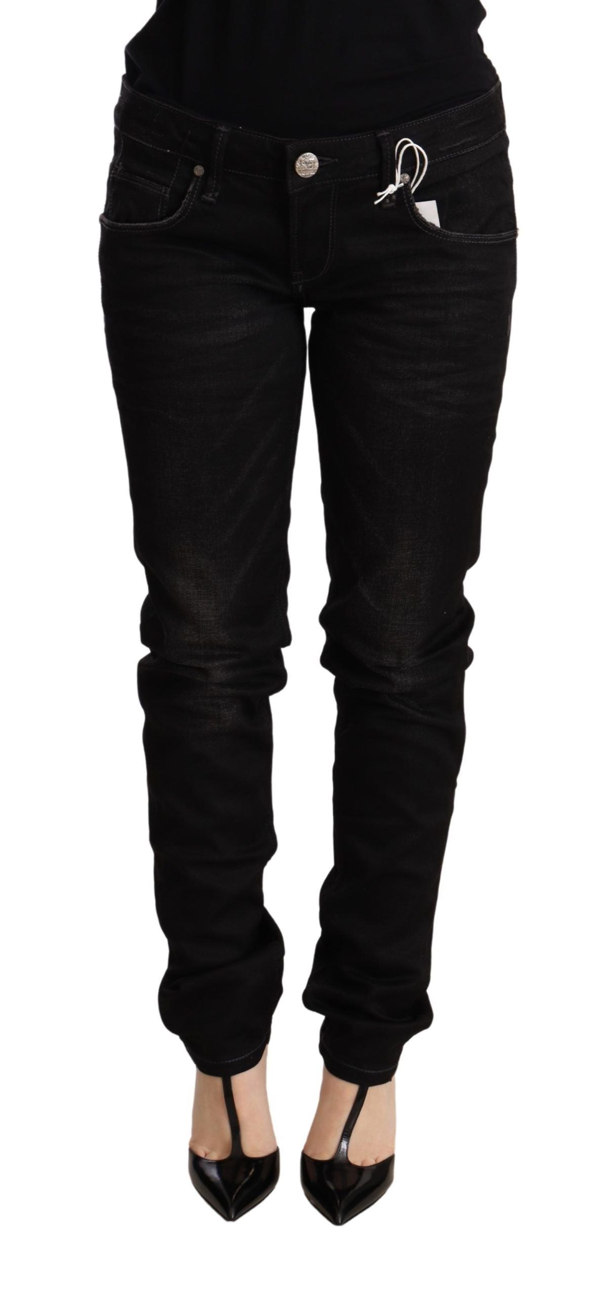 Pantalon ACHT Low Waist Skinny noir wash