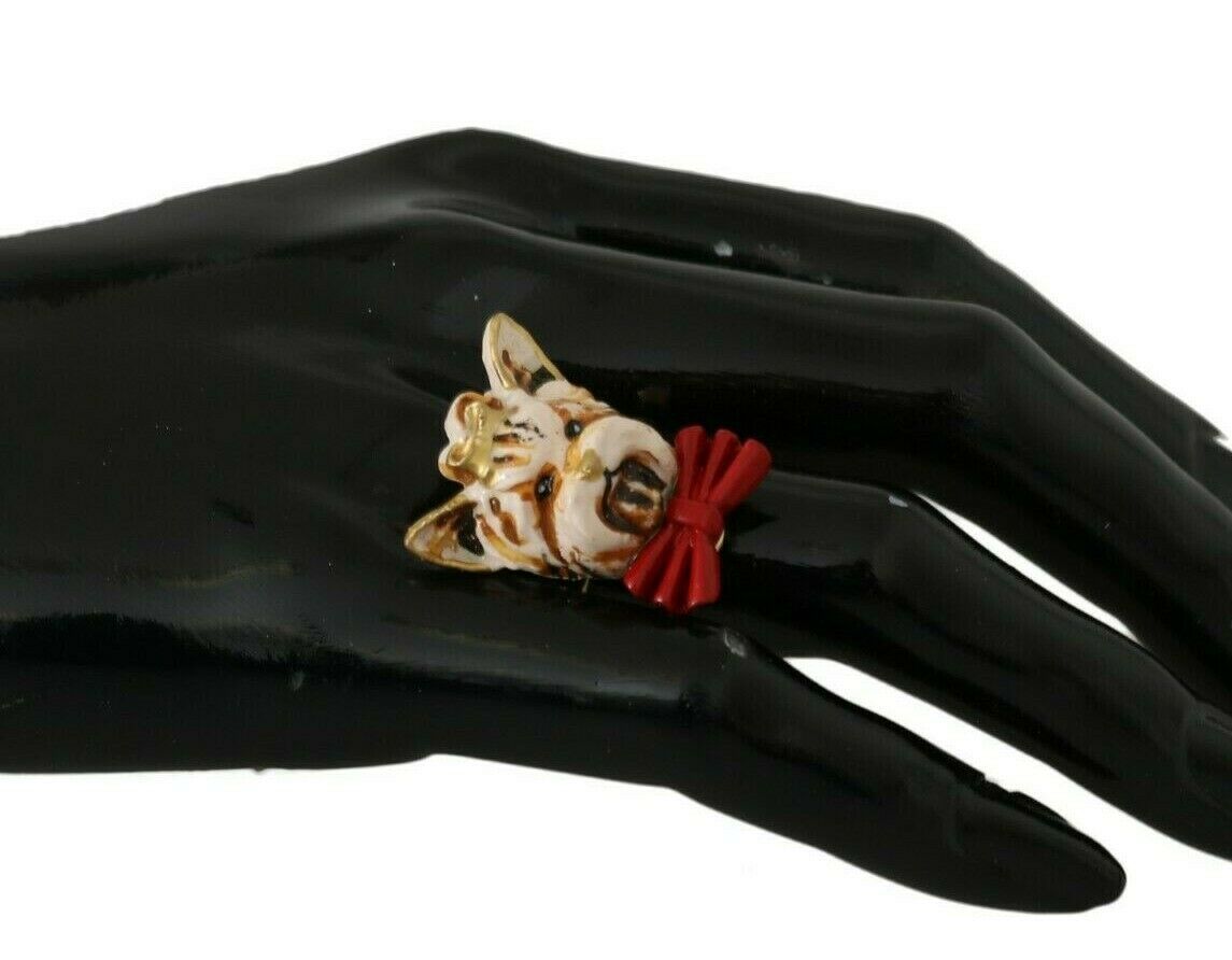 Anneau Dolce & Gabbana tête de chien doré