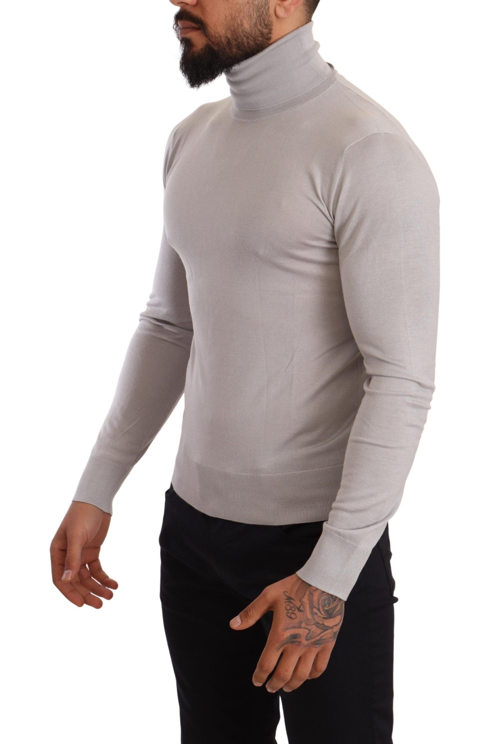 Pull col roulé Dolce & Gabbana gris clair