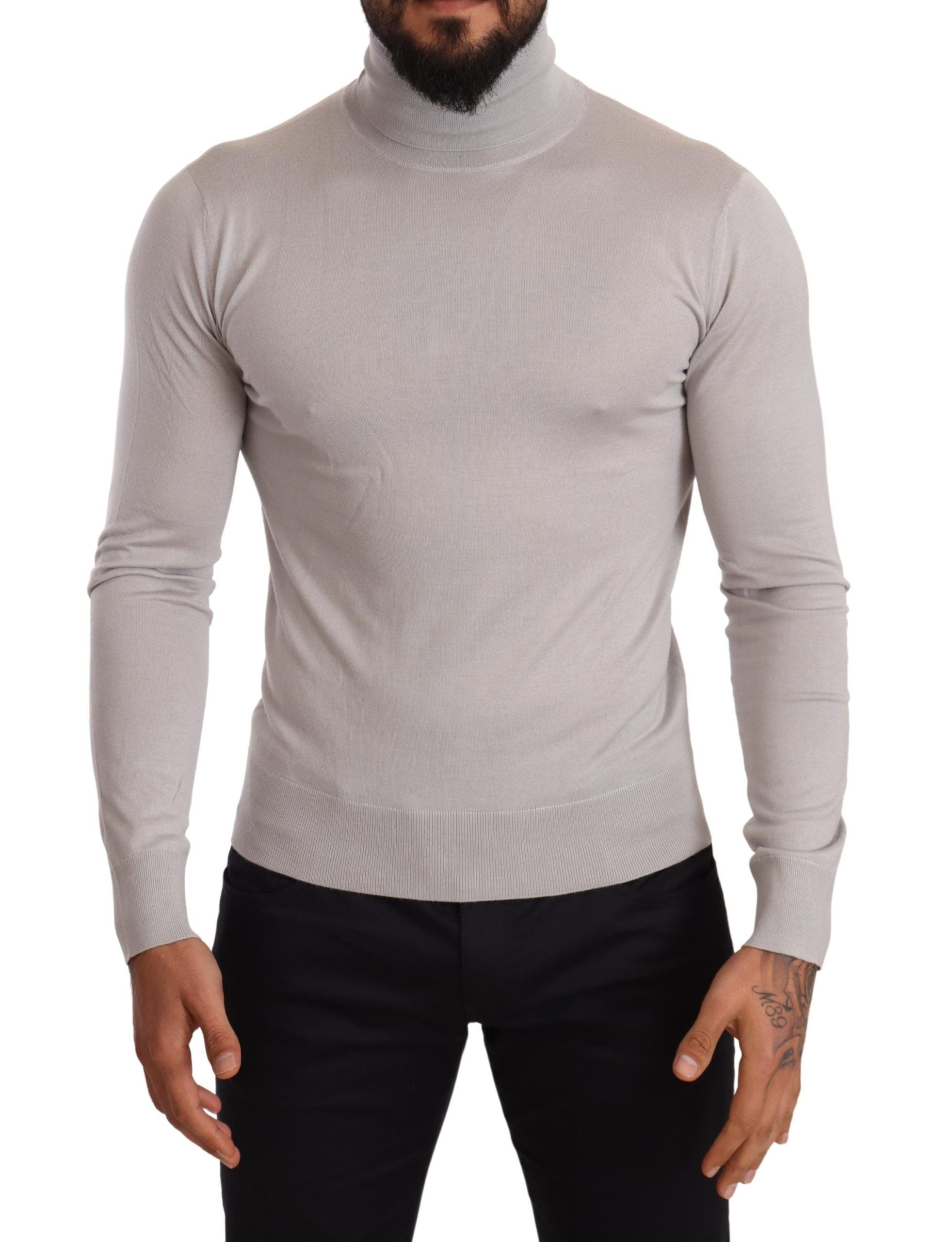 Pull col roulé Dolce & Gabbana gris clair