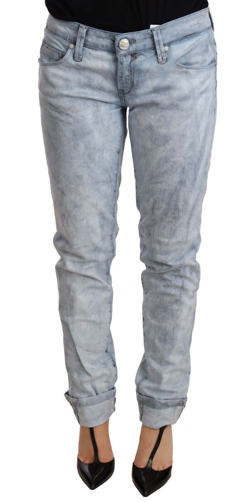 Pantalon Acht en denim bleu clair