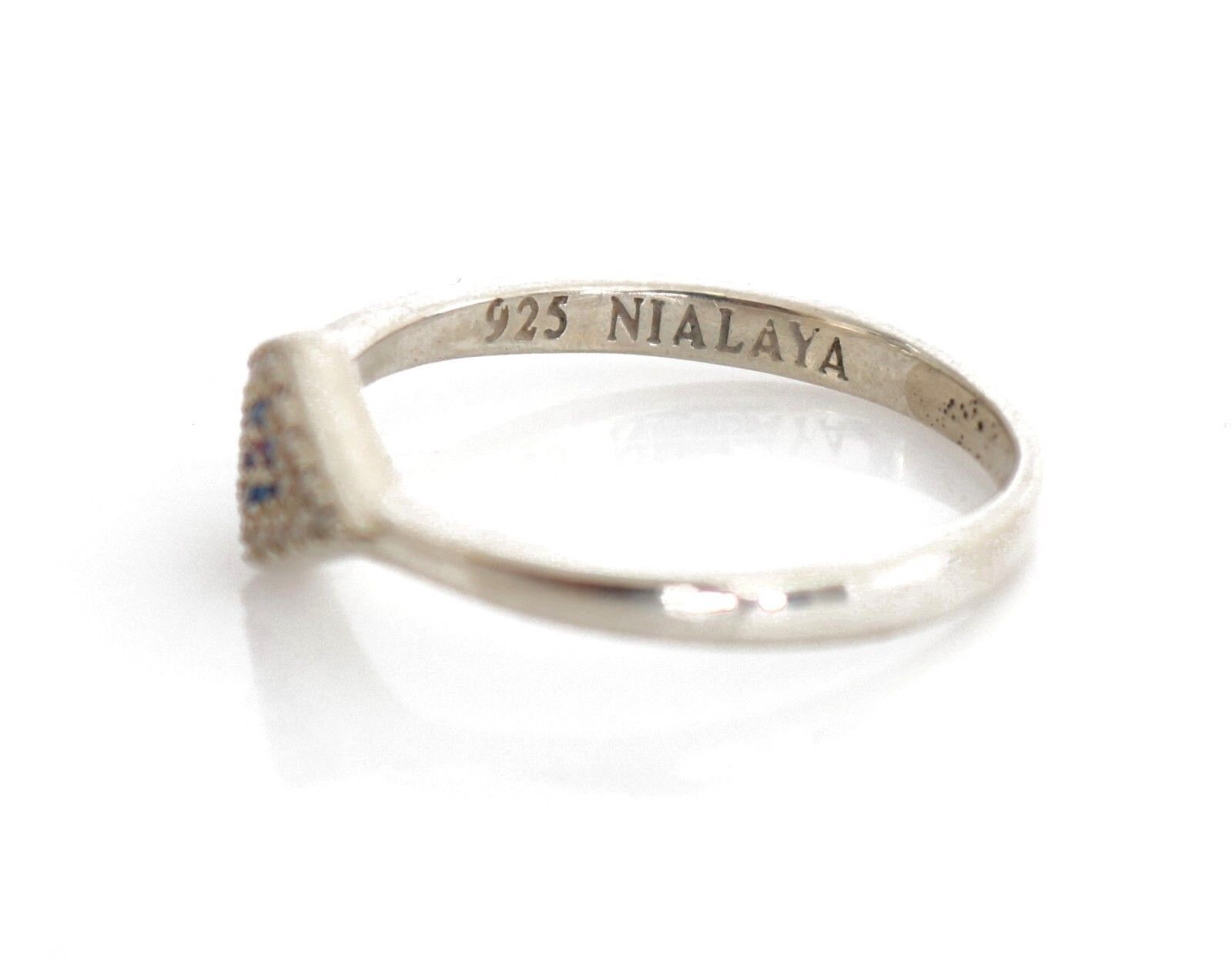 Bague Nialaya bleu rouge argentée