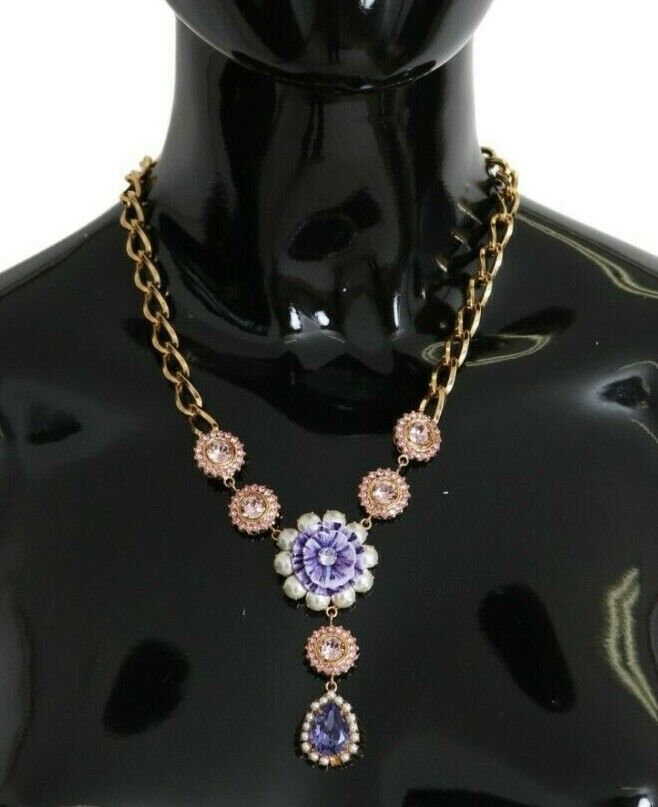 Collier Dolce & Gabbana floral or rose