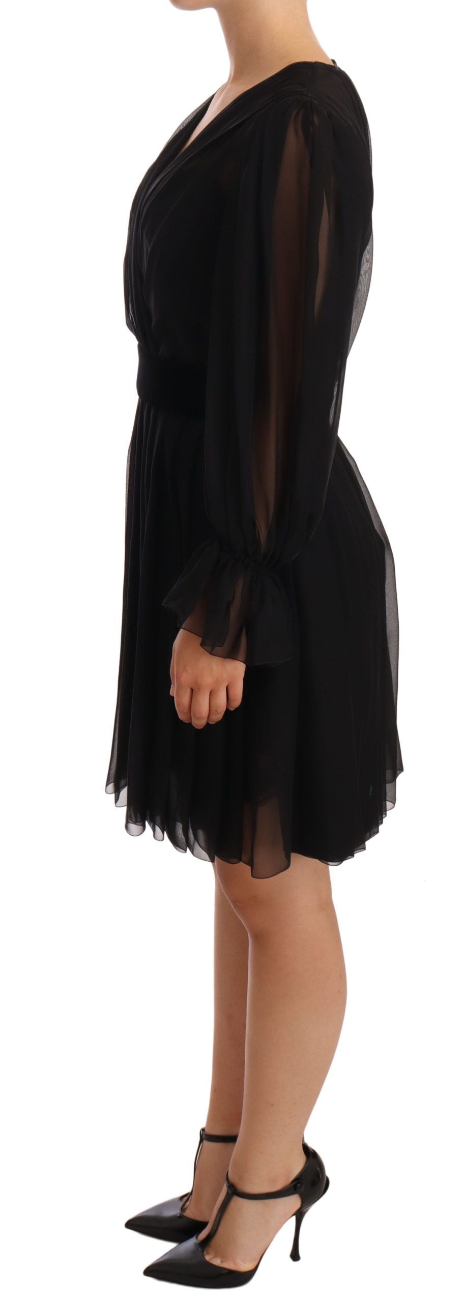 Robe Dolce & Gabbana V-neck noire Dolce & Gabbana