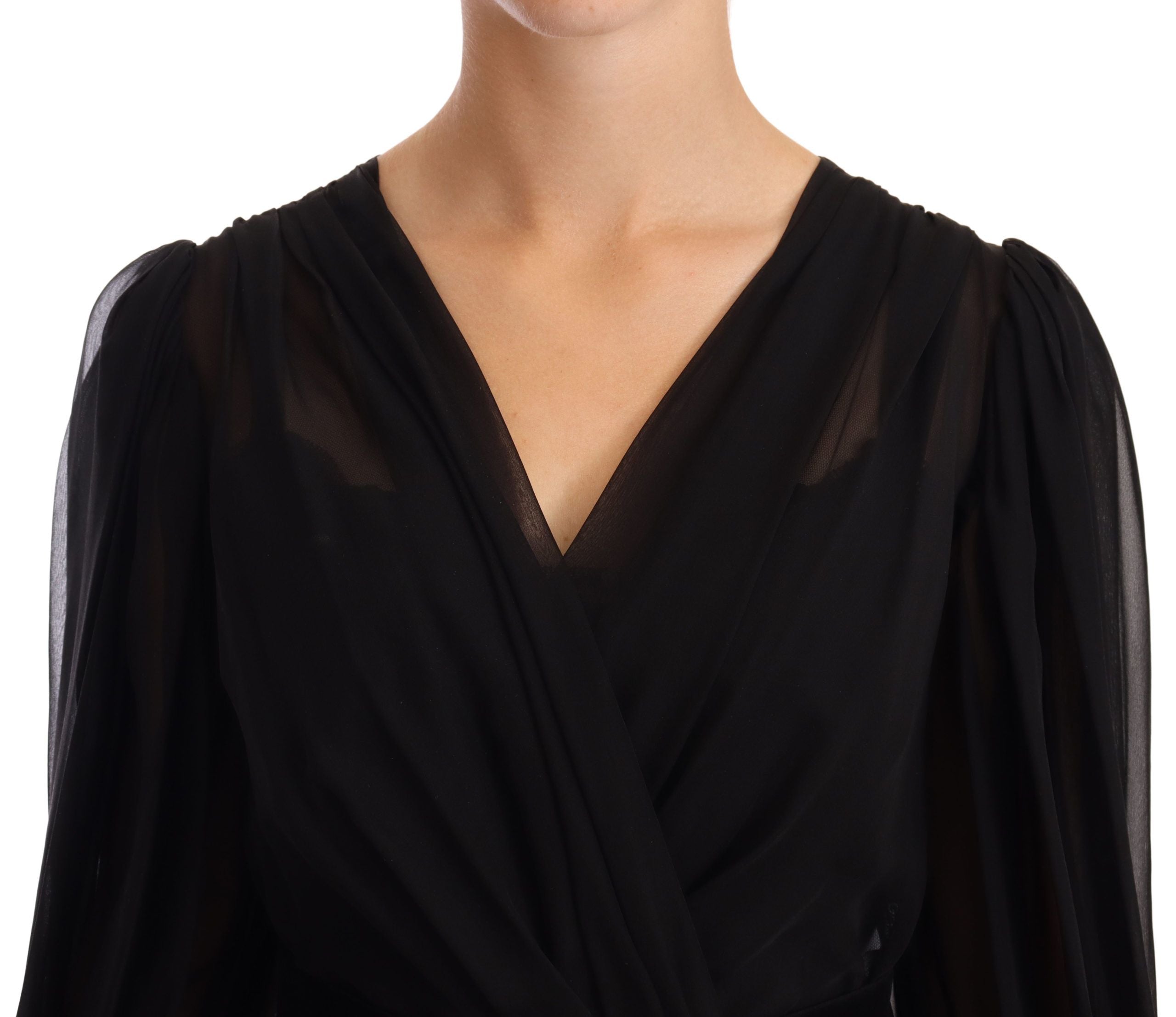 Robe Dolce & Gabbana V-neck noire Dolce & Gabbana