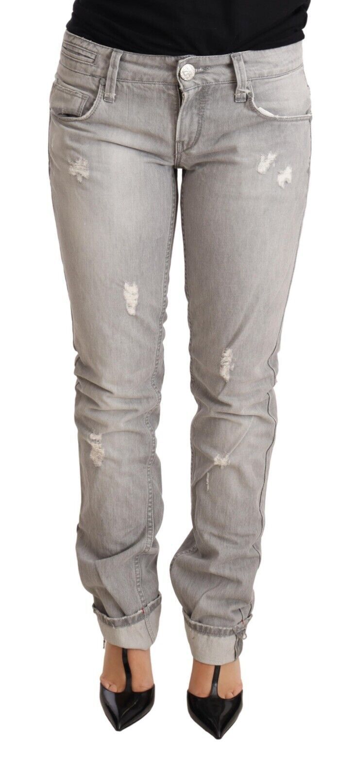 Jean ACHT tattered gris