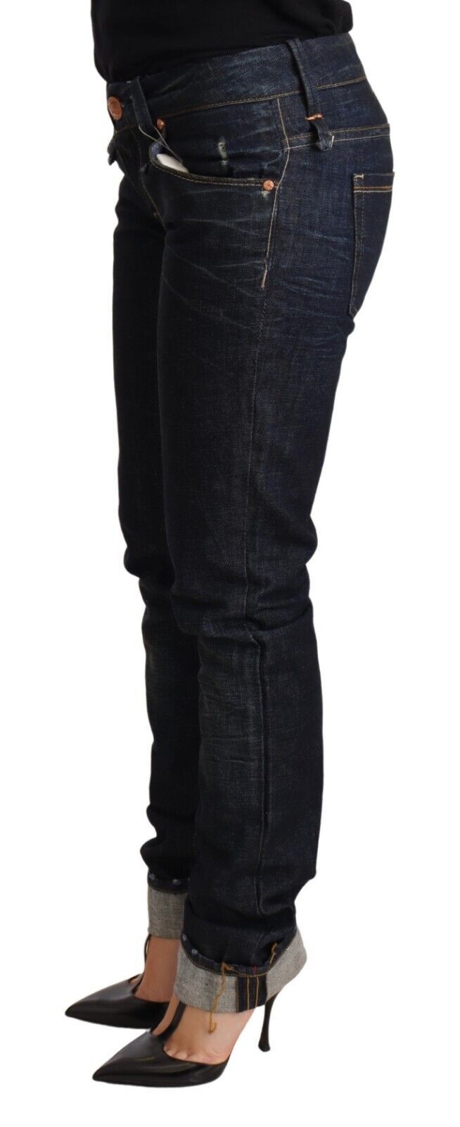 Pantalon ACHT Low Waist skinny bleu foncé