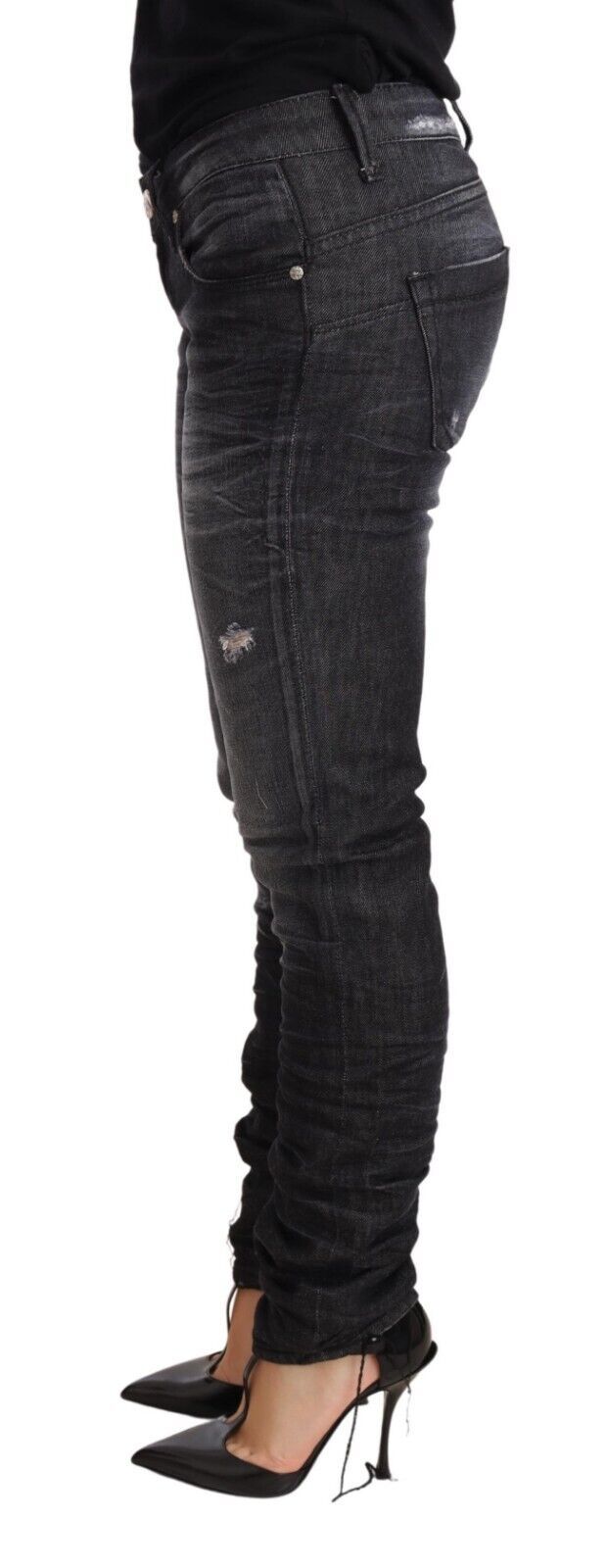 Pantalon ACHT Skinny Denim noir washed