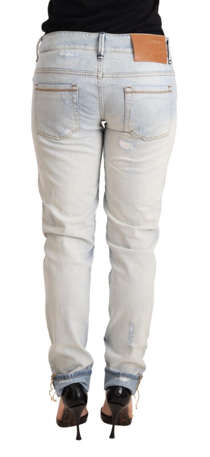 Pantalon ACHT à jambes retroussées bleu clair