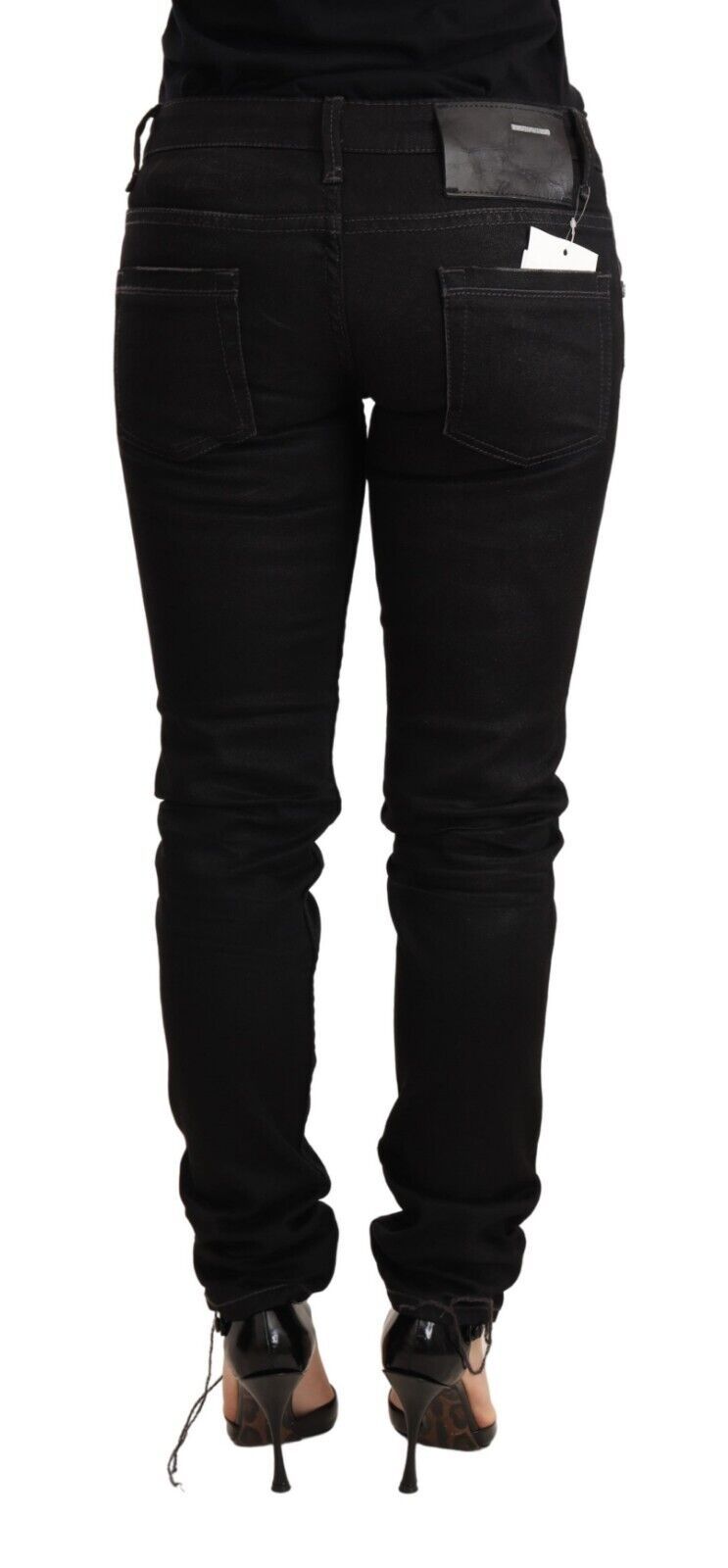 Pantalon Acht Low Waist noir délavé