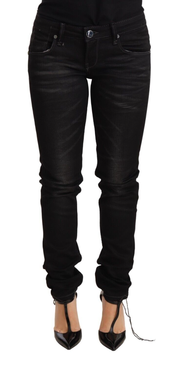 Pantalon Acht Low Waist noir délavé