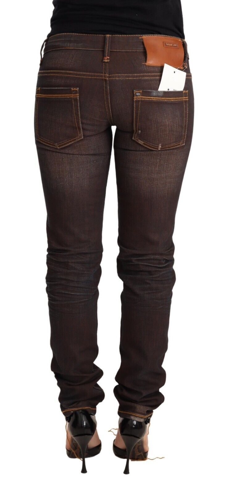 Pantalon ACHT low waist marron washed