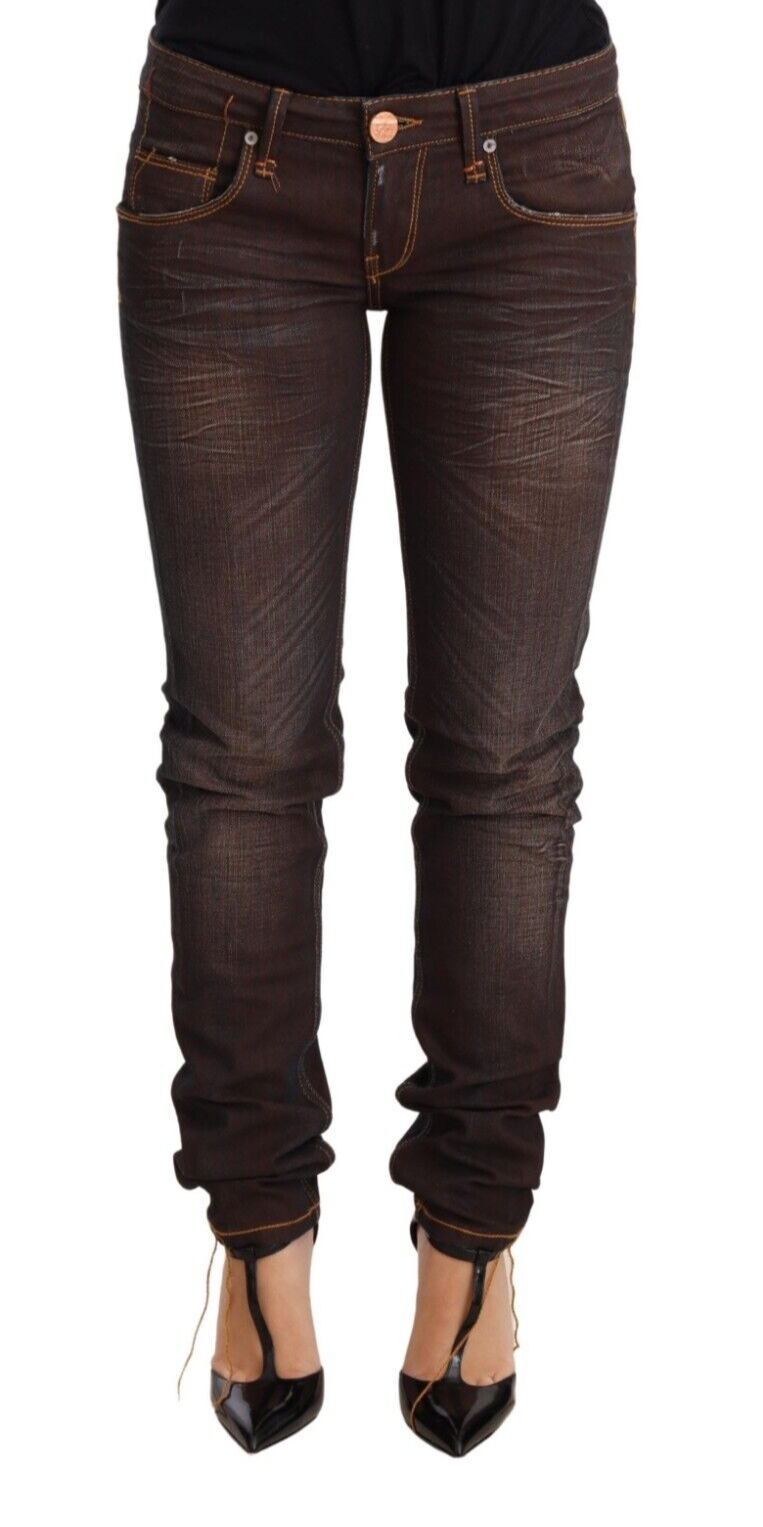 Pantalon ACHT low waist marron washed