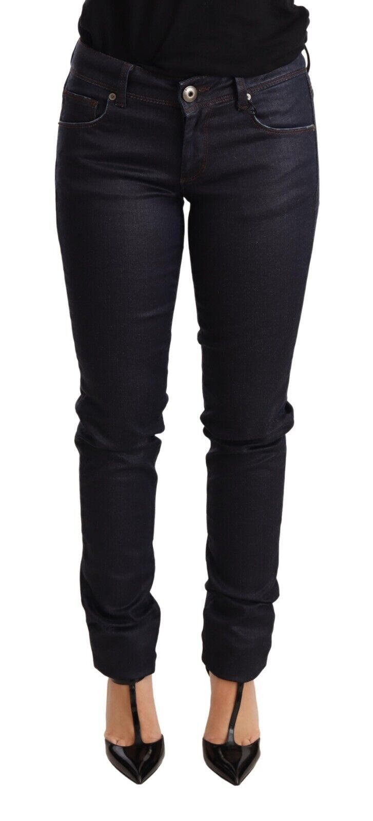 Jeans Ermanno Scervino low waist bleu foncé