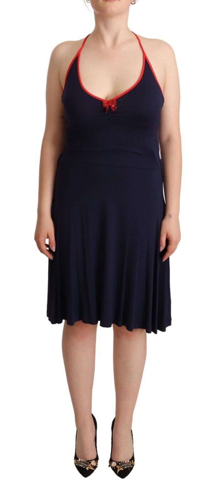 Robe midi RoccaBarocco bleue navy Roccobarocco