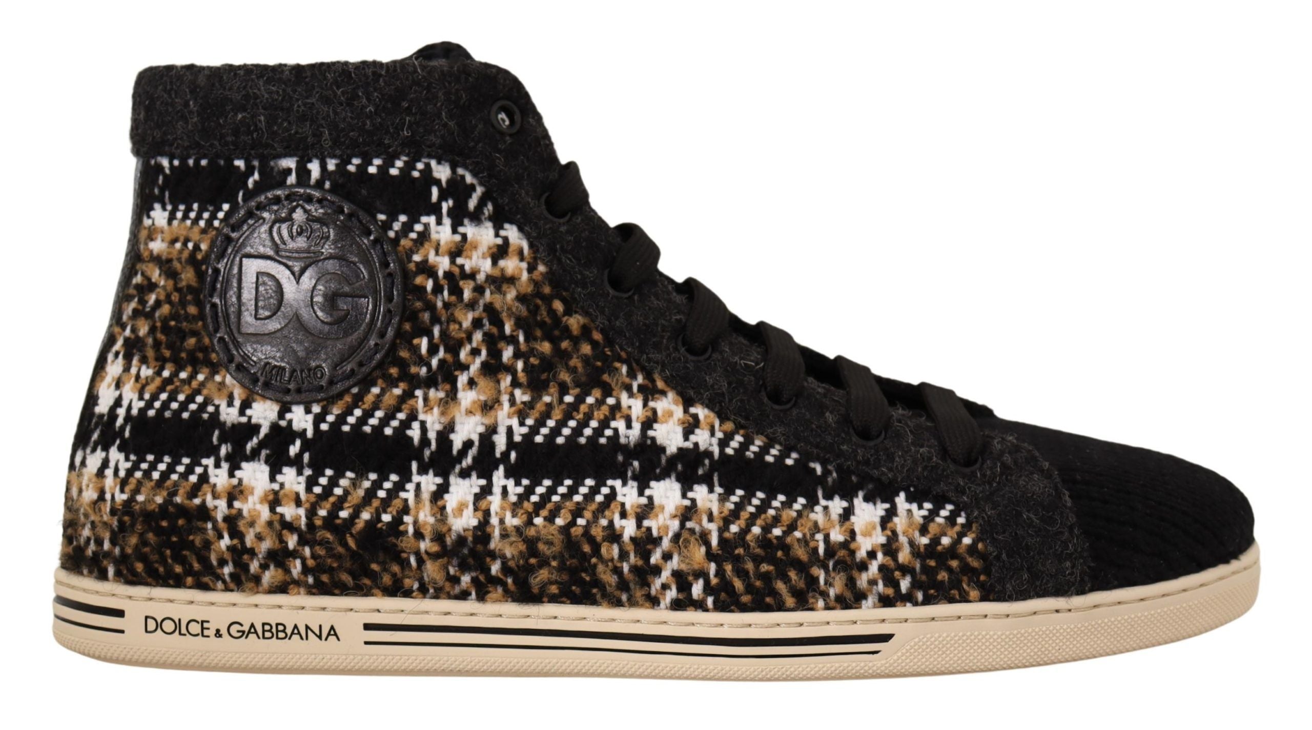 Baskets Dolce & Gabbana hautes beiges et brunes