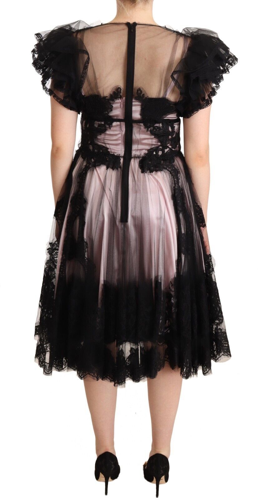 Robe DOLCE & GABBANA A-line noire et rose Dolce & Gabbana