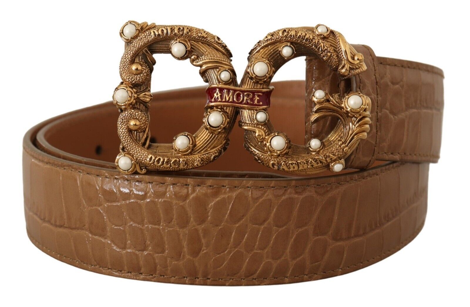 Ceinture Dolce & Gabbana Amore brune