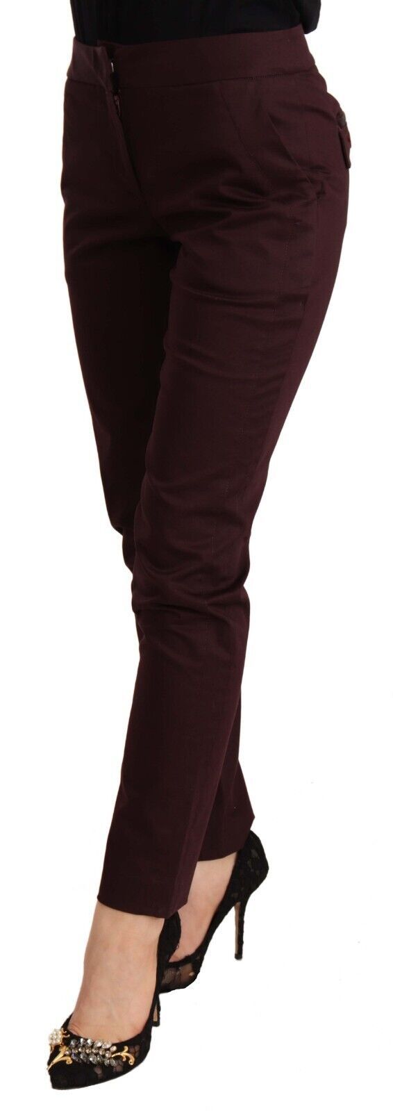 Pantalon skinny Just Cavalli maroon