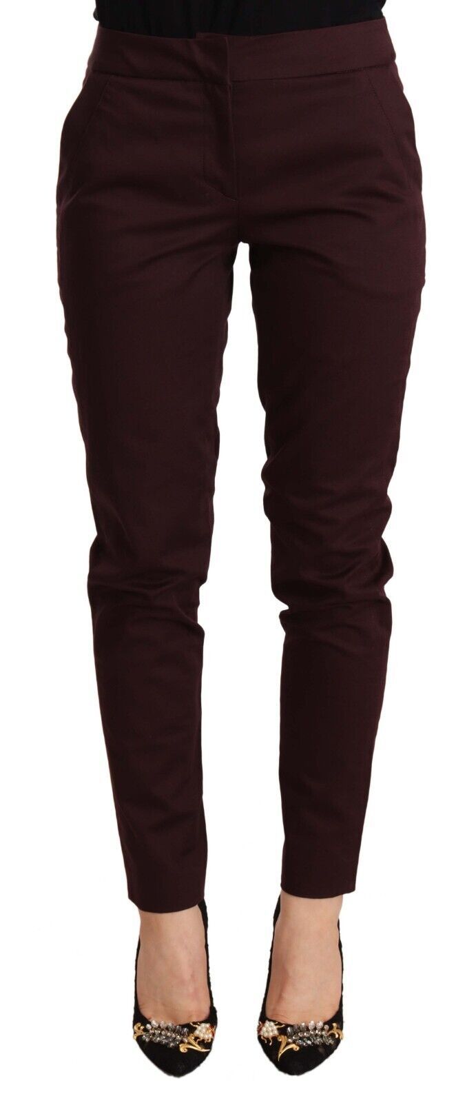 Pantalon skinny Just Cavalli maroon