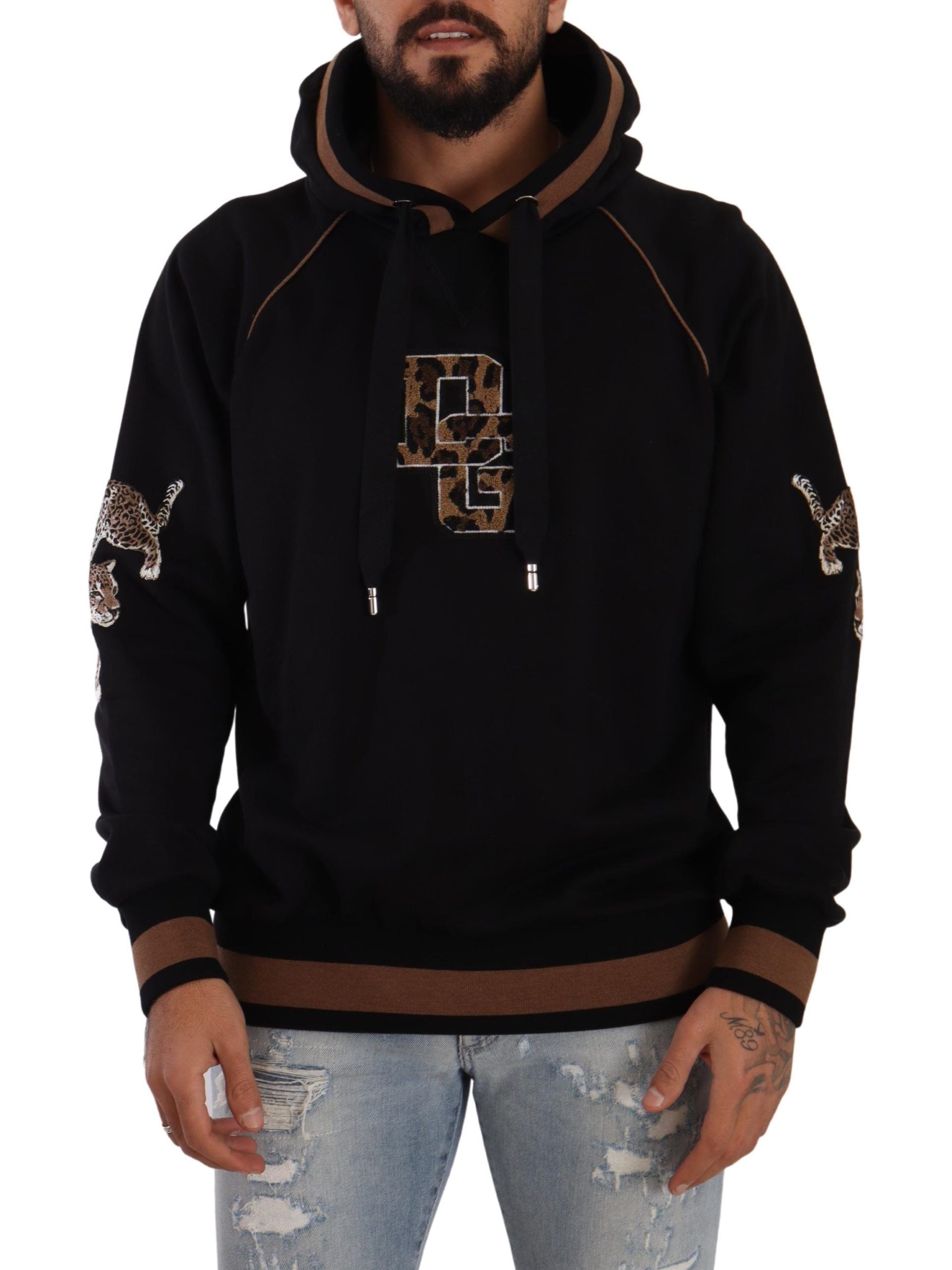 Sweat à capuche Dolce & Gabbana noir léopard